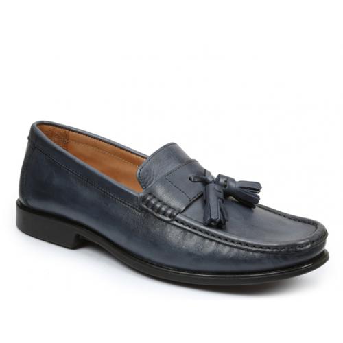 Giorgio Brutini "Fletch" Navy Genuine Leather Loafer Shoes 47873